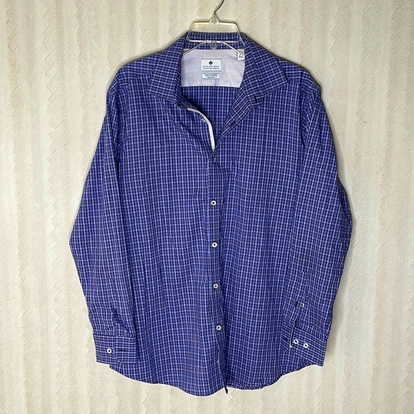 🆕 RYAN SEACREST Slim Fit Stretch Button Down Shirt Size 16.5” - Picture 2 of 4